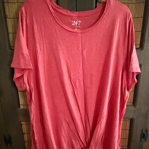 Maurices 3XL Coral  Lace Accent Tee